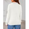 imagePRETTYGARDEN Womens Sweaters Quarter Zip Pullover Early Fall Fashion 2025 Long Sleeve V Neck Collared Knit Winter Jumper TopsWhite