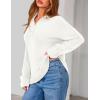imagePRETTYGARDEN Womens Sweaters Quarter Zip Pullover Early Fall Fashion 2025 Long Sleeve V Neck Collared Knit Winter Jumper TopsWhite