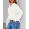 imagePRETTYGARDEN Womens Sweaters Quarter Zip Pullover Early Fall Fashion 2025 Long Sleeve V Neck Collared Knit Winter Jumper TopsWhite
