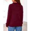 imagePRETTYGARDEN Womens Sweaters Quarter Zip Pullover Early Fall Fashion 2025 Long Sleeve V Neck Collared Knit Winter Jumper TopsWine Red