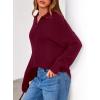 imagePRETTYGARDEN Womens Sweaters Quarter Zip Pullover Early Fall Fashion 2025 Long Sleeve V Neck Collared Knit Winter Jumper TopsWine Red