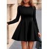 imagePRETTYGARDEN Fall Cocktail Dresses for Women Elegant Classy Wedding Guest 2025 Long Sleeve Homecoming Party A Line Mini DressBlack