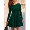 imagePRETTYGARDEN Fall Cocktail Dresses for Women Elegant Classy Wedding Guest 2025 Long Sleeve Homecoming Party A Line Mini DressDark Green