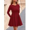imagePRETTYGARDEN Fall Cocktail Dresses for Women Elegant Classy Wedding Guest 2025 Long Sleeve Homecoming Party A Line Mini DressRed