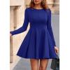 imagePRETTYGARDEN Fall Cocktail Dresses for Women Elegant Classy Wedding Guest 2025 Long Sleeve Homecoming Party A Line Mini DressRoyal Blue