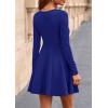 imagePRETTYGARDEN Fall Cocktail Dresses for Women Elegant Classy Wedding Guest 2025 Long Sleeve Homecoming Party A Line Mini DressRoyal Blue
