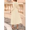 imagePRETTYGARDEN Fall Dresses for Women 2025 Long Sleeve Work Casual A Line Pleated Cocktail Church Midi Winter Sweater DressApricot