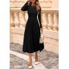 imagePRETTYGARDEN Fall Dresses for Women 2025 Long Sleeve Work Casual A Line Pleated Cocktail Church Midi Winter Sweater DressBlack