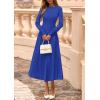 imagePRETTYGARDEN Fall Dresses for Women 2025 Long Sleeve Work Casual A Line Pleated Cocktail Church Midi Winter Sweater DressBlue