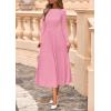 imagePRETTYGARDEN Fall Dresses for Women 2025 Long Sleeve Work Casual A Line Pleated Cocktail Church Midi Winter Sweater DressPink