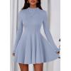 imagePRETTYGARDEN Fall Dresses for Women Elegant Classy 2025 Casual Long Sleeve Swing A Line Ruffle Short Homecoming Party DressLight Blue
