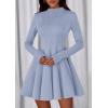imagePRETTYGARDEN Fall Dresses for Women Elegant Classy 2025 Casual Long Sleeve Swing A Line Ruffle Short Homecoming Party DressLight Blue