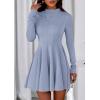 imagePRETTYGARDEN Fall Dresses for Women Elegant Classy 2025 Casual Long Sleeve Swing A Line Ruffle Short Homecoming Party DressLight Blue