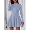 imagePRETTYGARDEN Fall Dresses for Women Elegant Classy 2025 Casual Long Sleeve Swing A Line Ruffle Short Homecoming Party DressLight Blue