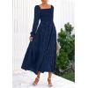 imagePRETTYGARDEN Fall Wedding Guest Dresses for Women 2025 Floral Long Sleeve Smocked Tiered Elegant Long Flowy Boho DressNavy Blue