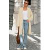 imagePRETTYGARDEN Long Sleeve Open Front Chunky Cardigan Sweaters for Women Cable Knit Long Cardigans Fall Outfits with PocketsApricot