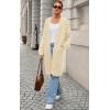 imagePRETTYGARDEN Long Sleeve Open Front Chunky Cardigan Sweaters for Women Cable Knit Long Cardigans Fall Outfits with PocketsApricot