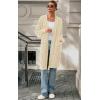 imagePRETTYGARDEN Long Sleeve Open Front Chunky Cardigan Sweaters for Women Cable Knit Long Cardigans Fall Outfits with PocketsApricot