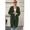 imagePRETTYGARDEN Long Sleeve Open Front Chunky Cardigan Sweaters for Women Cable Knit Long Cardigans Fall Outfits with PocketsArmy Green