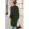 imagePRETTYGARDEN Long Sleeve Open Front Chunky Cardigan Sweaters for Women Cable Knit Long Cardigans Fall Outfits with PocketsArmy Green