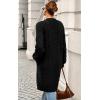 imagePRETTYGARDEN Long Sleeve Open Front Chunky Cardigan Sweaters for Women Cable Knit Long Cardigans Fall Outfits with PocketsBlack