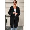 imagePRETTYGARDEN Long Sleeve Open Front Chunky Cardigan Sweaters for Women Cable Knit Long Cardigans Fall Outfits with PocketsBlack