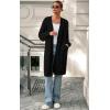 imagePRETTYGARDEN Long Sleeve Open Front Chunky Cardigan Sweaters for Women Cable Knit Long Cardigans Fall Outfits with PocketsBlack