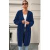 imagePRETTYGARDEN Long Sleeve Open Front Chunky Cardigan Sweaters for Women Cable Knit Long Cardigans Fall Outfits with PocketsBlue