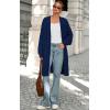 imagePRETTYGARDEN Long Sleeve Open Front Chunky Cardigan Sweaters for Women Cable Knit Long Cardigans Fall Outfits with PocketsBlue
