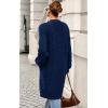 imagePRETTYGARDEN Long Sleeve Open Front Chunky Cardigan Sweaters for Women Cable Knit Long Cardigans Fall Outfits with PocketsBlue