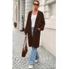 imagePRETTYGARDEN Long Sleeve Open Front Chunky Cardigan Sweaters for Women Cable Knit Long Cardigans Fall Outfits with PocketsBrown