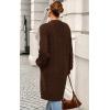 imagePRETTYGARDEN Long Sleeve Open Front Chunky Cardigan Sweaters for Women Cable Knit Long Cardigans Fall Outfits with PocketsBrown