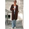 imagePRETTYGARDEN Long Sleeve Open Front Chunky Cardigan Sweaters for Women Cable Knit Long Cardigans Fall Outfits with PocketsBrown