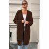imagePRETTYGARDEN Long Sleeve Open Front Chunky Cardigan Sweaters for Women Cable Knit Long Cardigans Fall Outfits with PocketsBrown