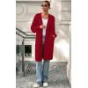 imagePRETTYGARDEN Long Sleeve Open Front Chunky Cardigan Sweaters for Women Cable Knit Long Cardigans Fall Outfits with PocketsRed