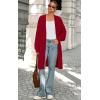 imagePRETTYGARDEN Long Sleeve Open Front Chunky Cardigan Sweaters for Women Cable Knit Long Cardigans Fall Outfits with PocketsRed