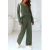 imagePRETTYGARDEN Lounge Sets for Women Two Piece Sweaters Pajama Set Fall Fashion 2025 Loungewear Outfits Matching Winter ClothesArmy Green