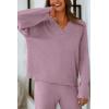 imagePRETTYGARDEN Lounge Sets for Women Two Piece Sweaters Pajama Set Fall Fashion 2025 Loungewear Outfits Matching Winter ClothesBean Paste Purple