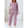 imagePRETTYGARDEN Lounge Sets for Women Two Piece Sweaters Pajama Set Fall Fashion 2025 Loungewear Outfits Matching Winter ClothesBean Paste Purple
