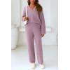 imagePRETTYGARDEN Lounge Sets for Women Two Piece Sweaters Pajama Set Fall Fashion 2025 Loungewear Outfits Matching Winter ClothesBean Paste Purple