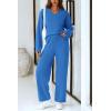 imagePRETTYGARDEN Lounge Sets for Women Two Piece Sweaters Pajama Set Fall Fashion 2025 Loungewear Outfits Matching Winter ClothesBrilliant Blue