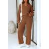 imagePRETTYGARDEN Lounge Sets for Women Two Piece Sweaters Pajama Set Fall Fashion 2025 Loungewear Outfits Matching Winter ClothesBrown