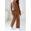 imagePRETTYGARDEN Lounge Sets for Women Two Piece Sweaters Pajama Set Fall Fashion 2025 Loungewear Outfits Matching Winter ClothesBrown