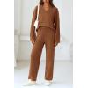 imagePRETTYGARDEN Lounge Sets for Women Two Piece Sweaters Pajama Set Fall Fashion 2025 Loungewear Outfits Matching Winter ClothesBrown