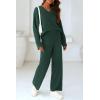 imagePRETTYGARDEN Lounge Sets for Women Two Piece Sweaters Pajama Set Fall Fashion 2025 Loungewear Outfits Matching Winter ClothesDark Green