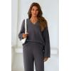 imagePRETTYGARDEN Lounge Sets for Women Two Piece Sweaters Pajama Set Fall Fashion 2025 Loungewear Outfits Matching Winter ClothesDark Grey