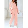imagePRETTYGARDEN Lounge Sets for Women Two Piece Sweaters Pajama Set Fall Fashion 2025 Loungewear Outfits Matching Winter ClothesLight Pink