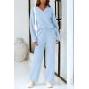 imagePRETTYGARDEN Lounge Sets for Women Two Piece Sweaters Pajama Set Fall Fashion 2025 Loungewear Outfits Matching Winter ClothesSky Blue