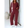 imagePRETTYGARDEN Lounge Sets for Women Two Piece Sweaters Pajama Set Fall Fashion 2025 Loungewear Outfits Matching Winter ClothesWine Red