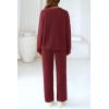 imagePRETTYGARDEN Lounge Sets for Women Two Piece Sweaters Pajama Set Fall Fashion 2025 Loungewear Outfits Matching Winter ClothesWine Red